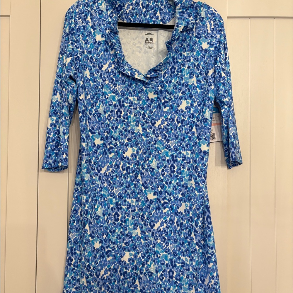 NWT Blue Floral Midi Dress Quick Dry by Kenny Dana